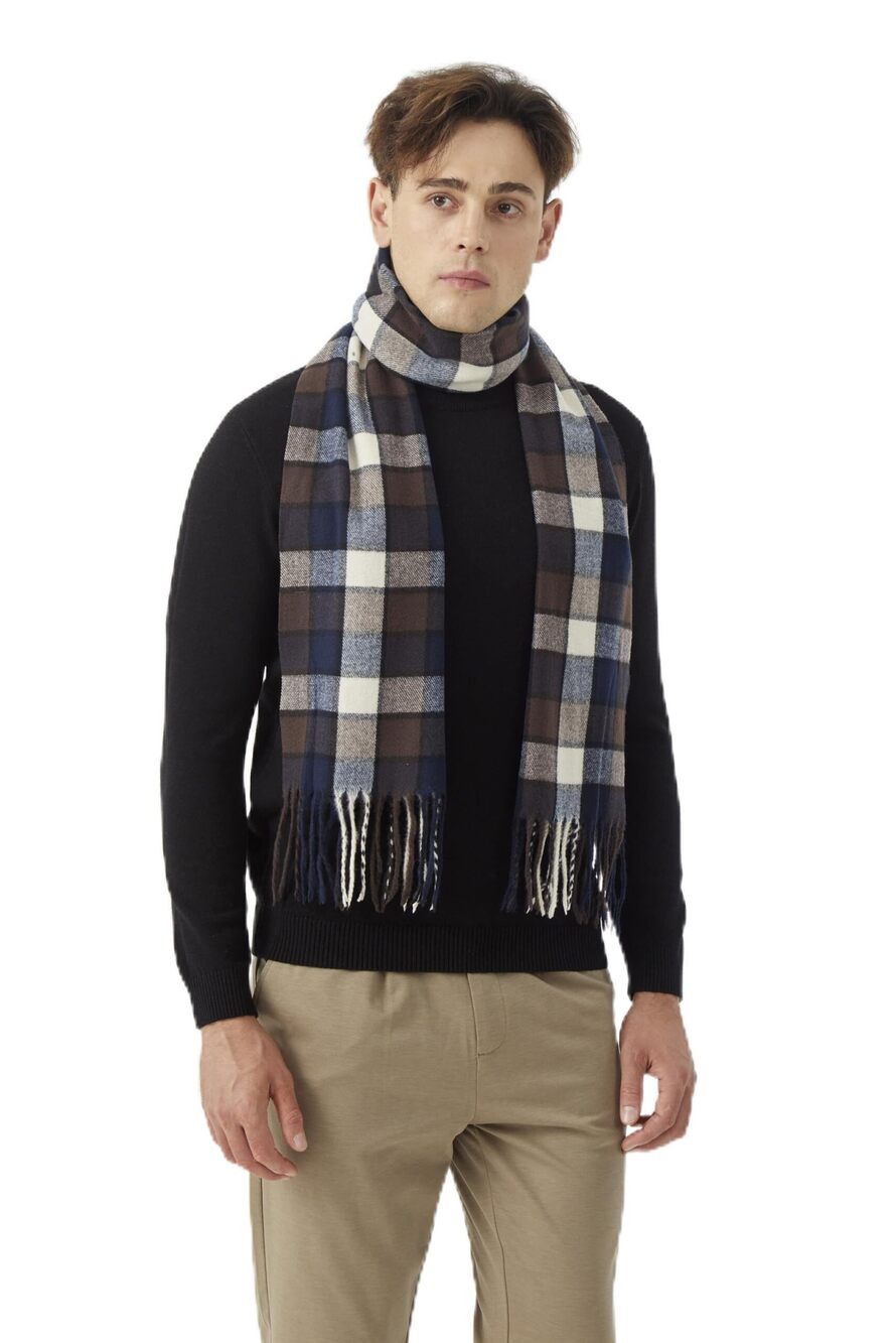 1709 Winter Scarf Classic Plaid Long Tassel Scarf Warm Soft Cashmere Feel
